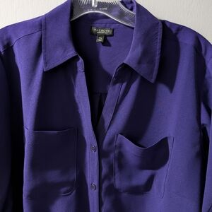 Talbots Purple Button-Up Blouse